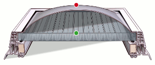 Dome glazing with screws and treatment preventing interior overheating, HEAT STOP/PC sheet