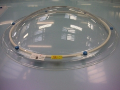 Circular dome glazing with screws without special requirements, PMMA 1 – 4 skin